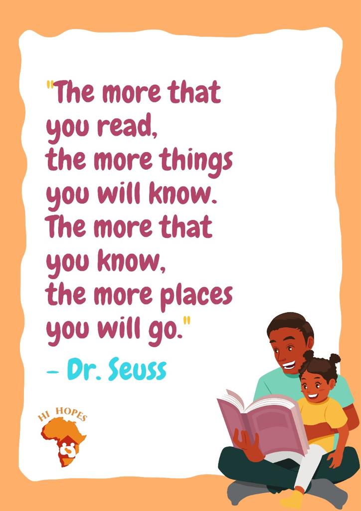 Happy Monday! 
Don’t forget to pick up a book and read. Encourage your kids to do the same! 

#HiHopes 
#DrSeuss
#Reading
#literacy