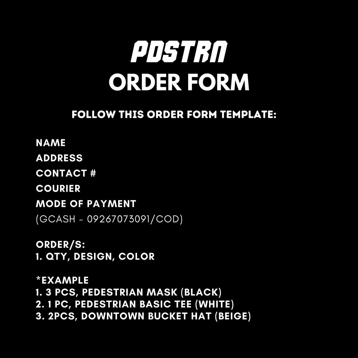 pedestrianmnl's tweet photo. Ready to walk with style? PDSTRN is now accepting orders! 🚶

Kindly read the guidelines and use the order template provided when ordering with us. Thank you! 🗒

#PDSTRN
#PDSTRN2021
#WalkWithStyle https://t.co/Rk3BQNCYVN
