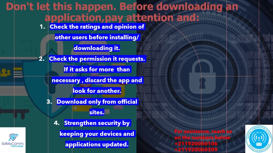 SafetyComm_SS's tweet photo. All Applications requests permissions, but have you ever stopped to review them ?
There are spy applications  that can get access information ( camera, photos, contacts , SMS and even take full control of your phone. Download applications in a secure manner.#SSOT #CyberSecureSSD https://t.co/zdg0DrI2sB