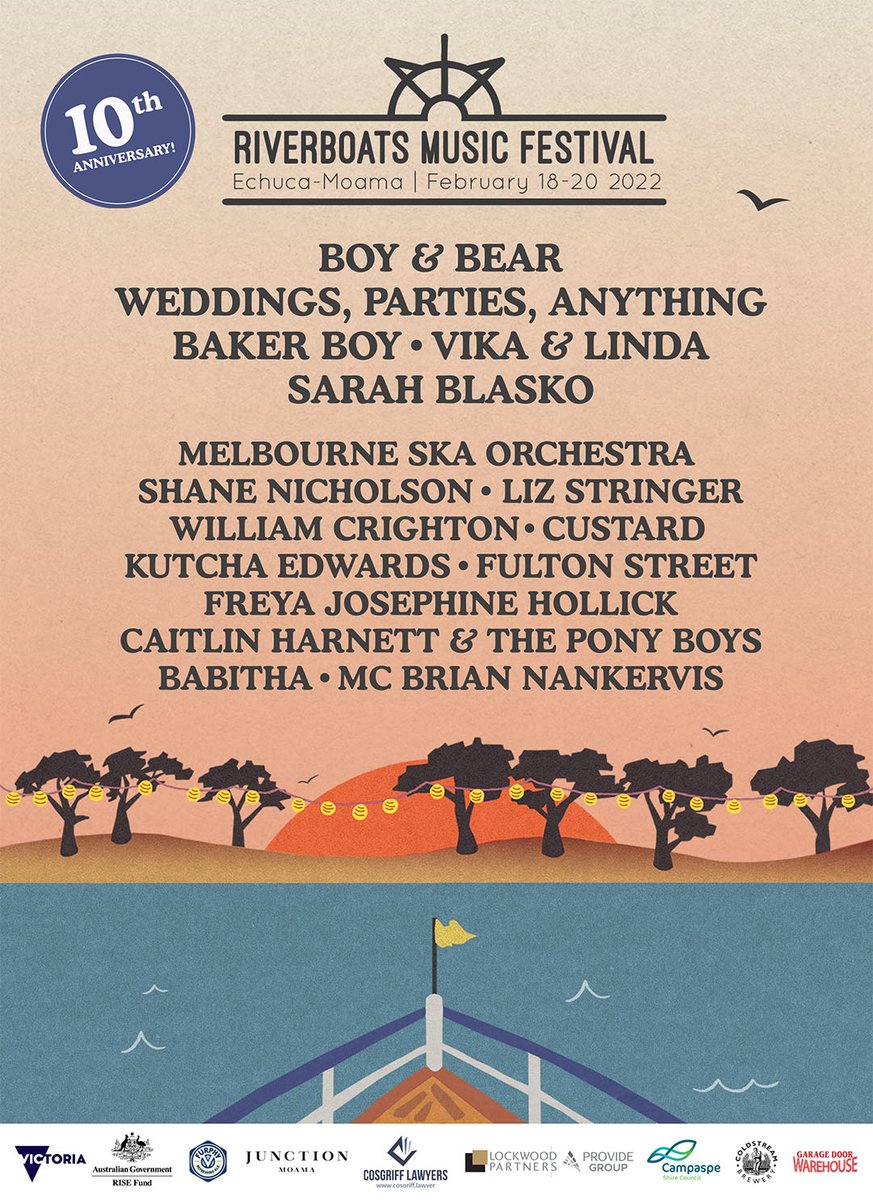 So happy to see festivals return in 2022, and super excited to be part of Riverboats Music Festival's 10th Anniversary - in a very beautiful part of the country. Tickets are already 70% sold out! 😎 riverboatsmusic.com.au/box-office-2022