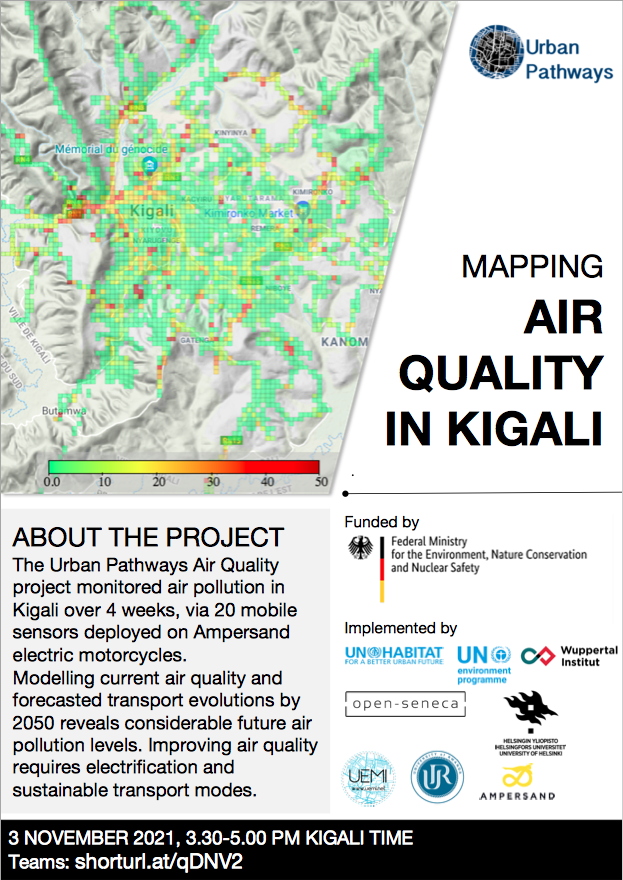 ShiftToGreen's tweet photo. Where are #Kigali's air pollution hotspots? @urban_pathways deployed 20 air quality sensors in Kigali over 4 weeks to answer this. Join us today to learn about the results from the impressive 6.6 million data points collected! https://t.co/FKtqkHKHlH https://t.co/Xy86Bh0TC8
