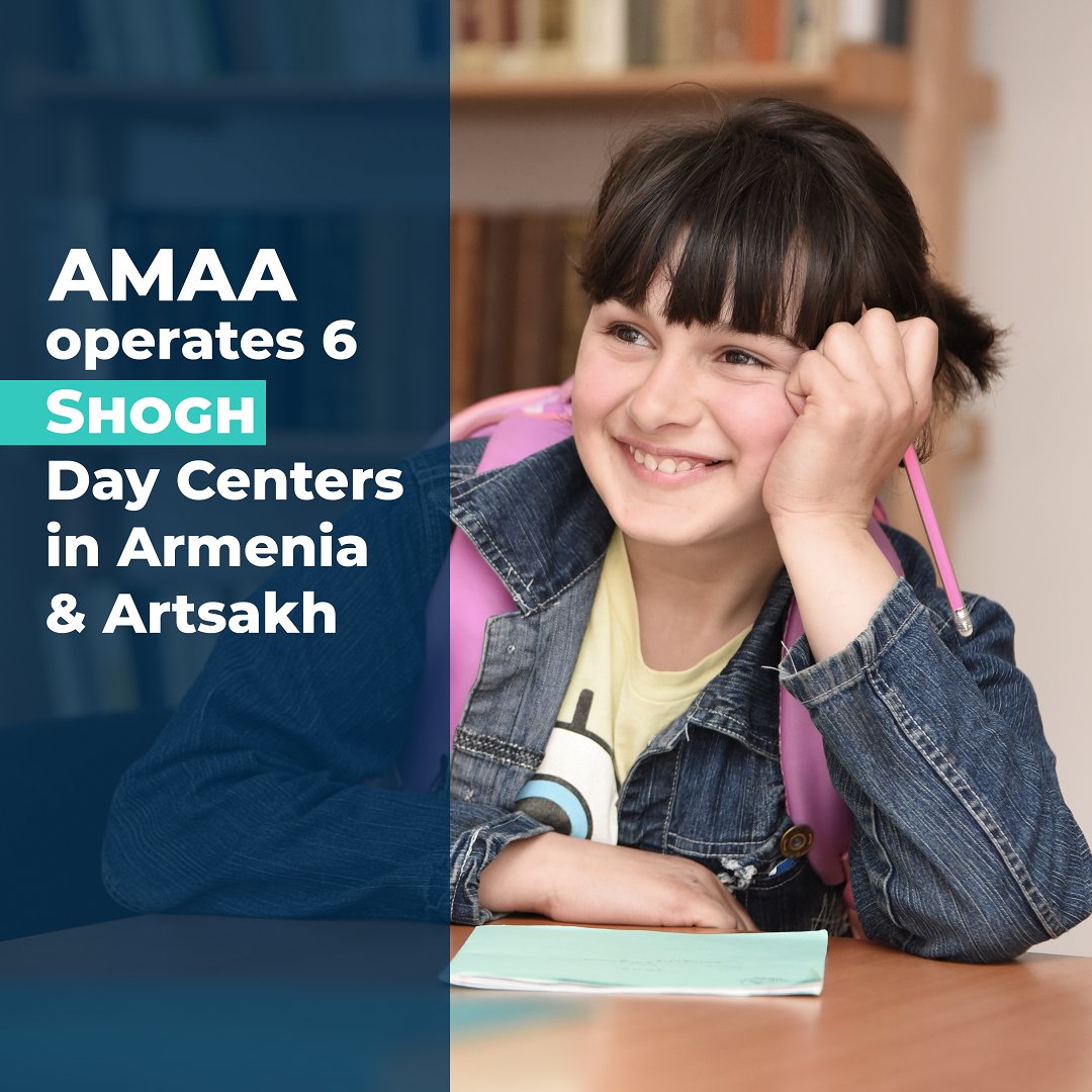 AMAA_Armenia's tweet photo. AMAA operates 6 #Shogh Day Centers in Armenia and Artsakh where highly qualified specialists provide social, educational, psychological, art-therapy and entertainment services to 270 school-age children. https://t.co/a2BXjL0c7c