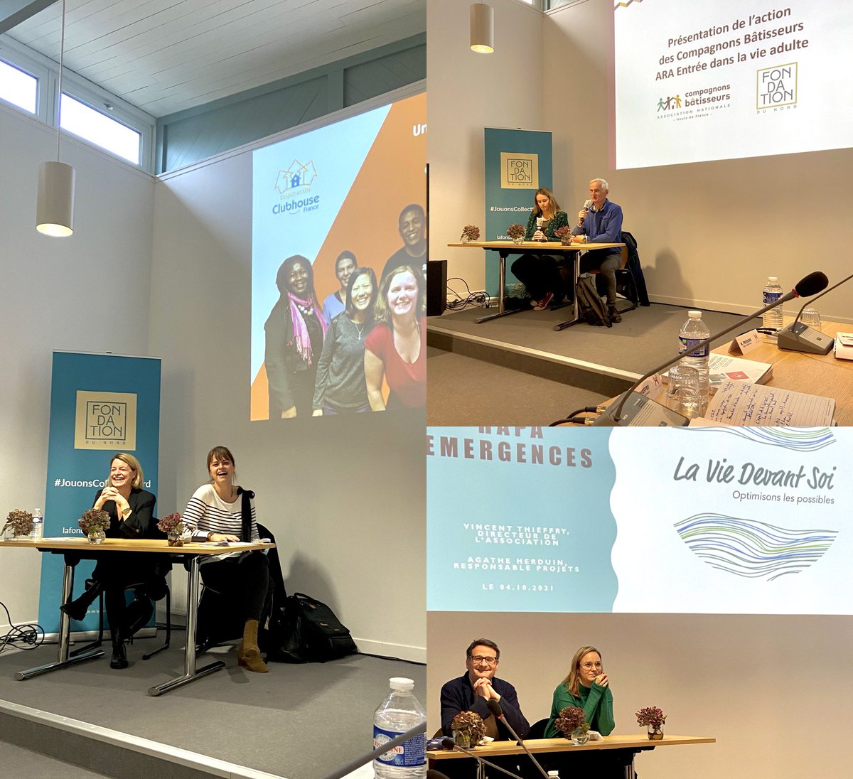 FondationNord's tweet image. 3 porteurs de projets venus pitcher devant notre collectif. Bravo au @ClubhouseFrance de #lille, aux @CompBatFr et à l’association La Vie devant soi ! Des projets pour aider, autonomiser et redonner de la #dignité ! 👏👏
#handicap #déstigmatiser #réinsertion #jeunesse