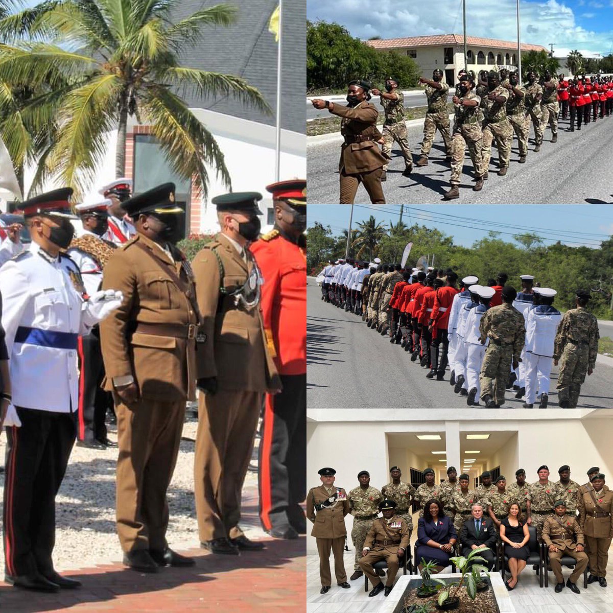 TCIRegiment's tweet photo. The Remembrance Day Parade was held on both the islands of Grand Turk and Providenciales 2021. 

#TheFallen #LestWeForget🌺🇹🇨

#TCIRegiment🇹🇨
#TCIStrong💪🏾🇹🇨
#TCIProud✊🏾🇹🇨 https://t.co/LNr7vOMKF5