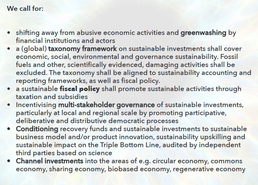 Managers4Future's tweet image. We agree with Greta and call for new leadership for an #EconomyForFuture:

1. divest from extractive economy
2. mainstream sustainable finance, law &amp;amp;leadership

Read our paper: lnkd.in/eY-kKbAg

Join us and sign our Call To Action: lnkd.in/epn2X348 

#NewLeadership