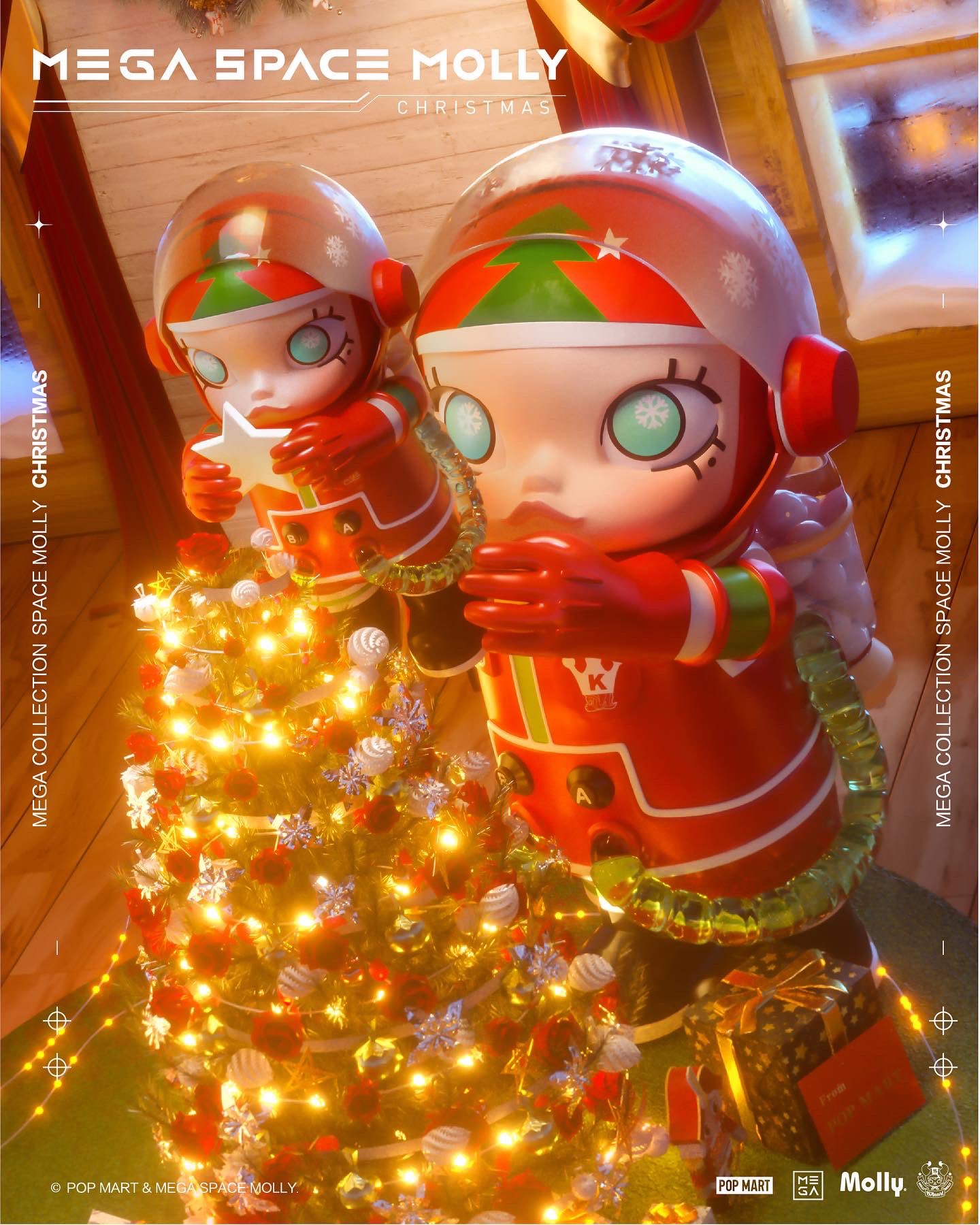 新品 POPMART 1000% SPACE MOLLY CHRISTMAS POP MART on X: 