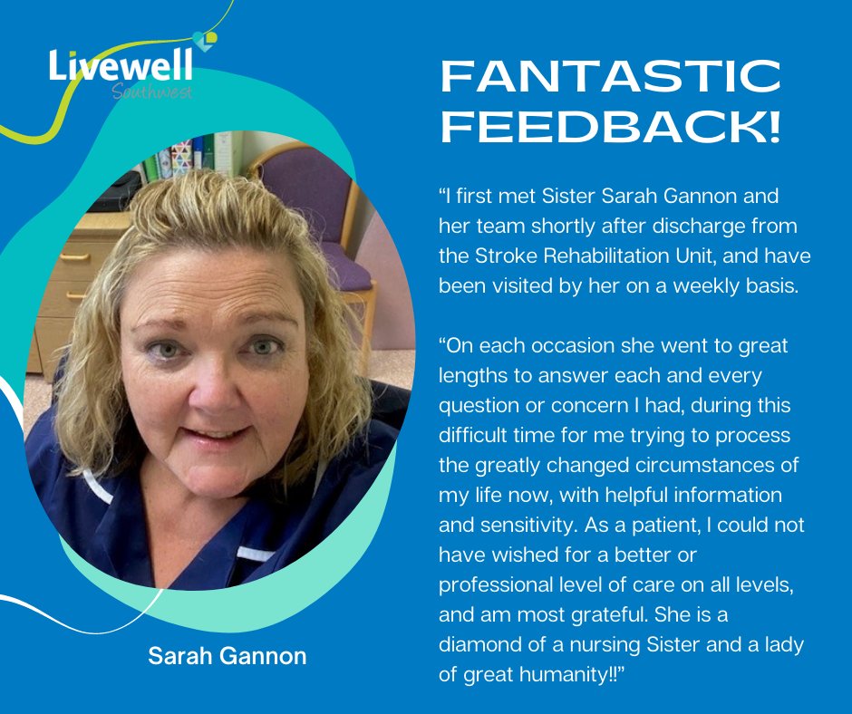 We ❤ hearing your feedback on your experience of our services.

Today we're celebrating nurse Sarah Gannon, and the fantastic feedback she's received from someone she's been caring for.

You're fab, Sarah! 🙌