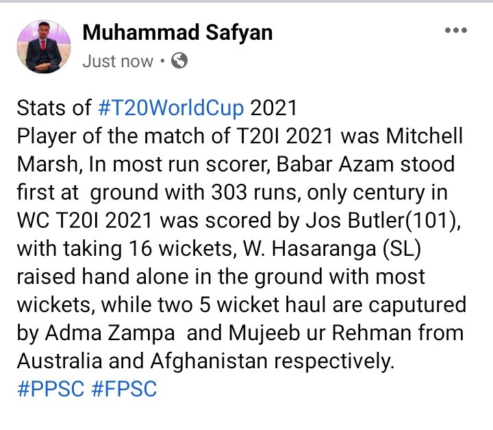MuhammadsafyanQ's tweet photo. #PPSC #fpsc #T20WorldCupFinal #T20WorldCup21 #T20WCFinal https://t.co/p8wSiUxiAr