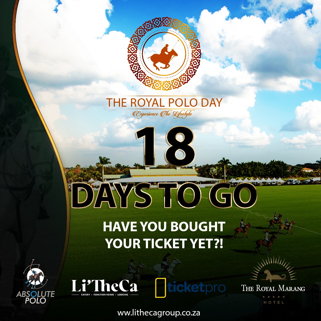 RoyalPoloDayZa's tweet photo. We're in your 18 area! Only 18 sunsets left before The Royal Polo Day. Are you ready? Tickets available at TicketPro, Spar and Postnet outlets. #TRPD21 #LiTheCaEventique #ExperienceTheLifestyle https://t.co/M5uydDGOVG