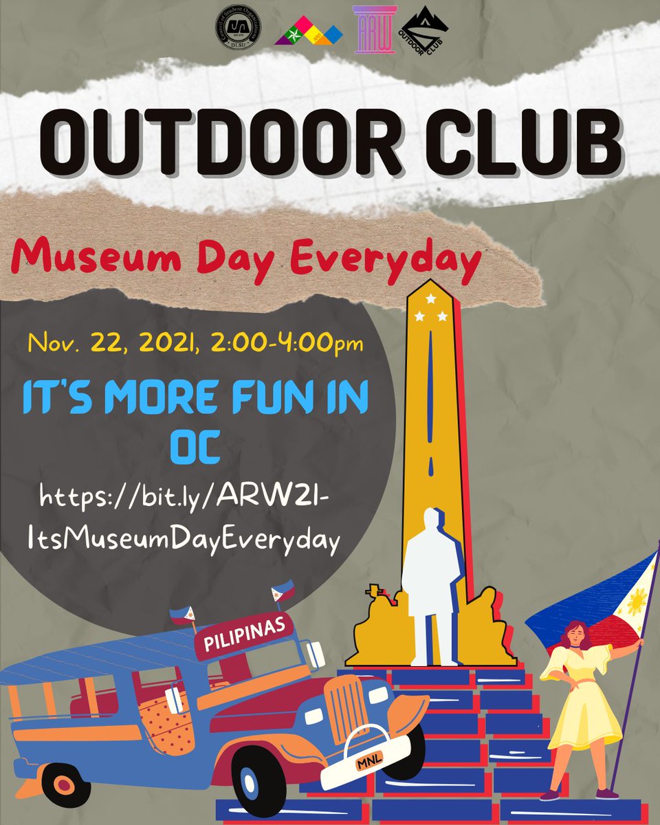 DLSUOutdoorClub's tweet photo. “The best introduction to art is to stroll through a museum.” - Jeanne Frank

Excited to visit all the reopened museums, but still can’t go outside? Take an e-stroll with us as we're here to liven up your afternoon with fun-filled activities together with fellow outdoor lovers. https://t.co/FZMbgXO225