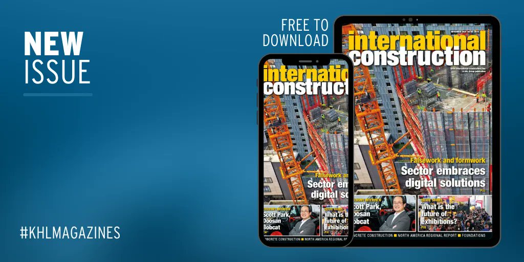 KHLConstruction's tweet photo. Have you seen our latest issue? November 2021 - International Construction. You can download it for FREE: https://t.co/CWFT4tU6oX

This month's content:
◽ @OHR_Global North America
◽ #Falsework and #Formwork, #Foundations and #Concrete
◽ Interview: Doosan Bobcat
◽ GCCA https://t.co/jxr6EKeCUt