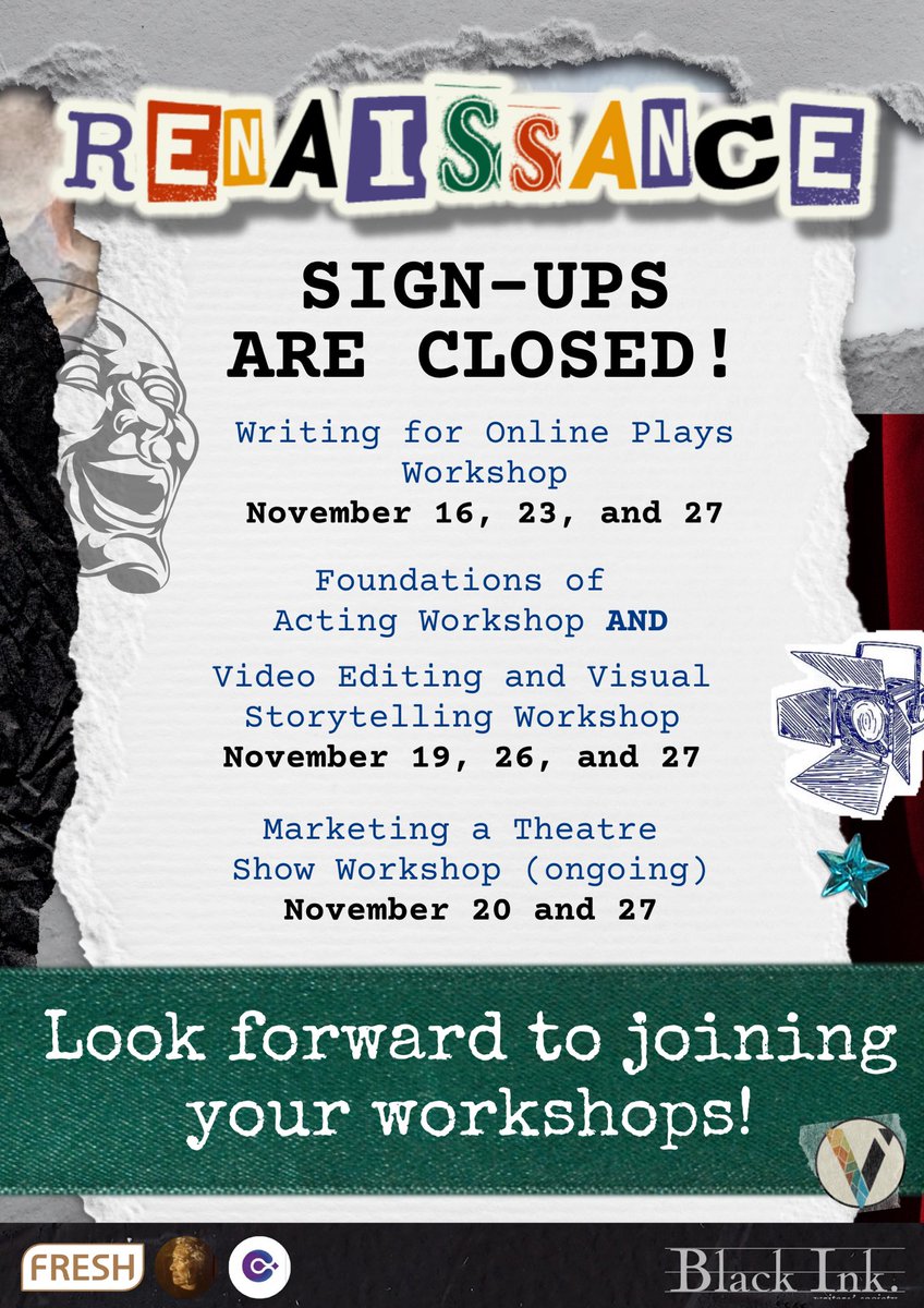 officialviare's tweet photo. RENAiSSANCE Workshops sign-ups are OFFICIALLY closed!

We encourage each and every one of you to continue investing in yourself in order to hone your love for theatre.

Everybody has a place in theatre and ViARE believes you can find yours too 🎭🌟

#ViARENAiSSAnce
#ViARE2021 https://t.co/8XkufJ9WaY