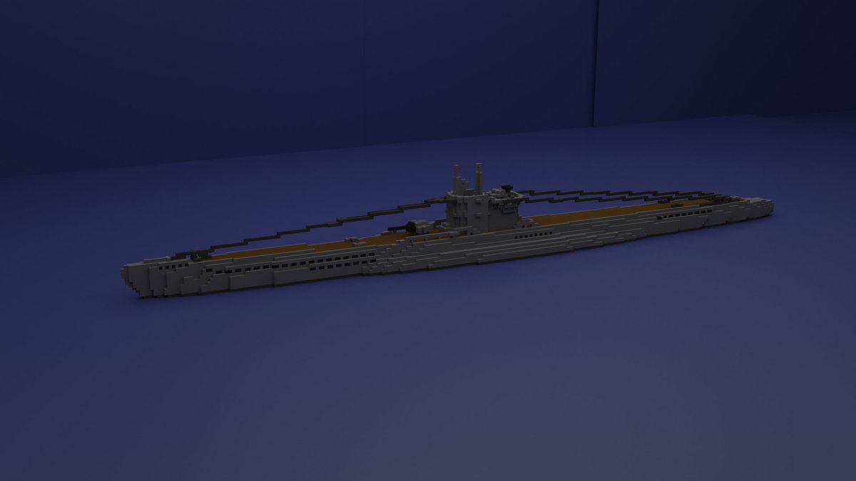 VoxelartCreater's tweet photo. The U-557 made with Magicavoxel and rendering from blender https://t.co/48TOcj27Yy