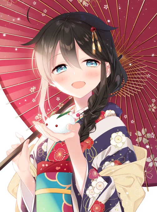 #着物の日
時雨ちゃんお着物ほんとうに似合うんだ～～～～～!!! 