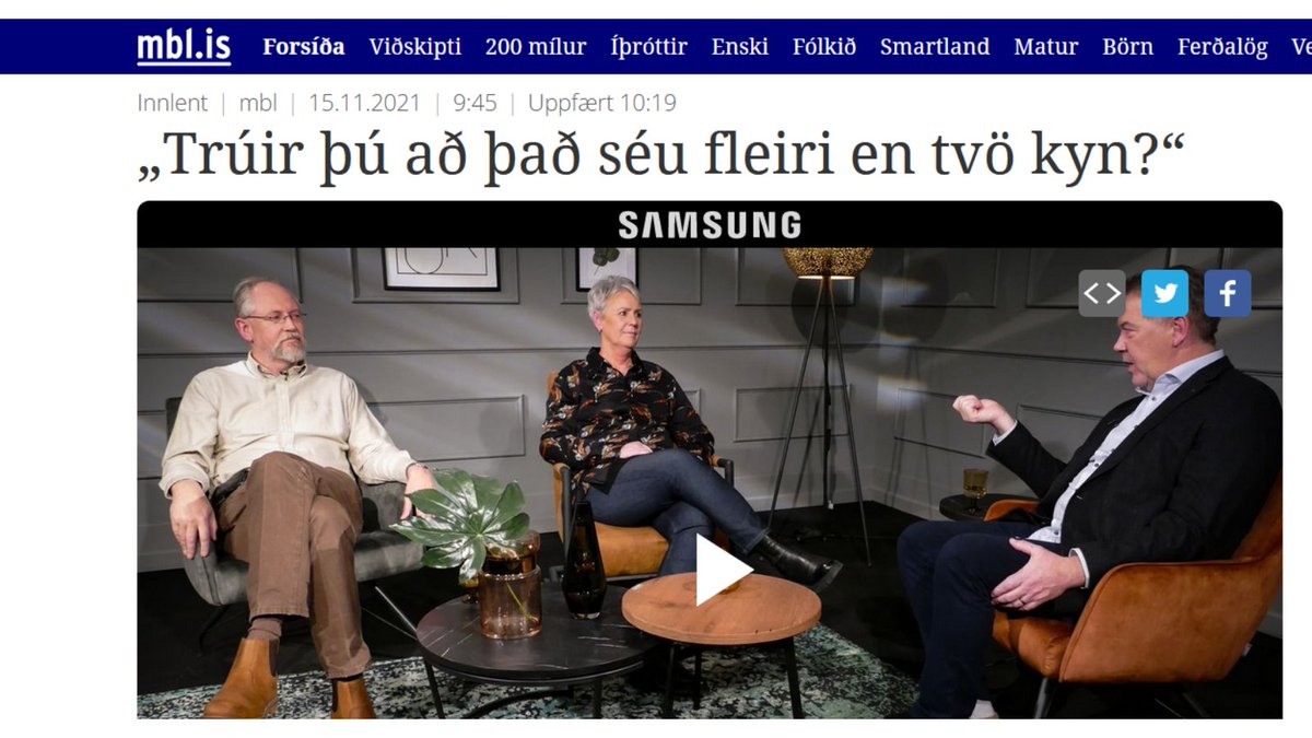 Hættum að gera kynsegin fólk að skótspóni í umræðu sem hefur ekkert upp á sig. Að kynin séu fleiri en tvö er ekki eitthvað sem maður annaðhvort trúir eða ekki heldur lagaleg réttindi sem tryggð voru með lögum um kynrænt sjálfræði. Gefum trans fólki frí frá meiðandi umræðu.
🏳️‍⚧️