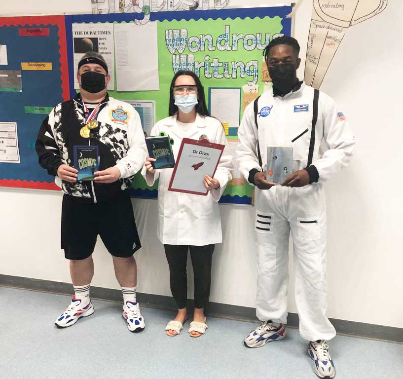 Year 5 is presently reading 'Cosmic' by award-winning author <a href="/frankcottrell_b/">Frank Cottrell-Boyce</a> &amp; they had the task to interview various characters from the book - thanks to Ms McGregor, Mr Odumuyiwa &amp;  Mr Wallace for showcasing their outstanding acting skills!! 🪐☄️👽🛸🔭🌟🌌🚀  #english #study