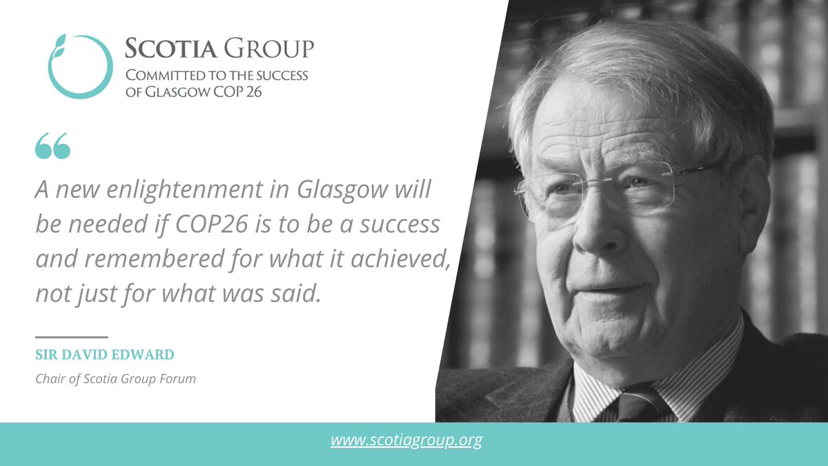 ScotiaGroup26's tweet photo. As #CoP26 delegates leave Glasgow, a reminder in @TheScotsman from Sir David Edward (Chair of the Scotia Forum and Prof Emeritus @EdinburghUni) about how important intergenerational justice and the rule of law will be to solving the global climate crisis. https://t.co/5uwI1y4ppJ https://t.co/DTNC0s2bVe