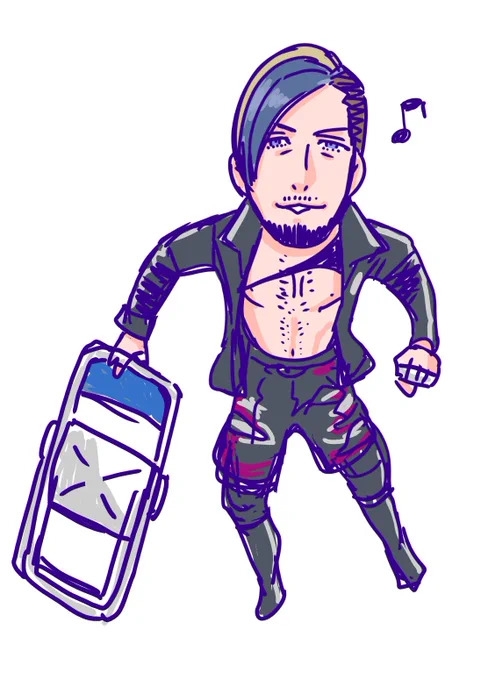 パイプ椅子は座るものです
#コミック似顔絵
#ddtpro #クリスブルックス 