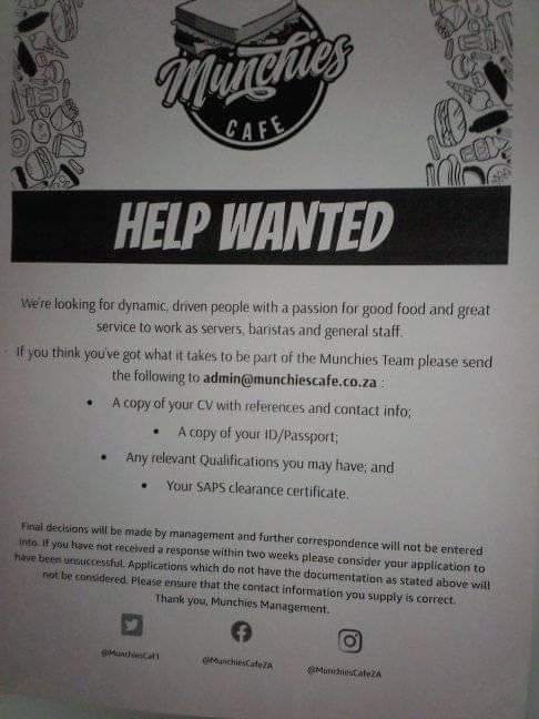 MetjahTebogo's tweet photo. Job vacancies ‼️ 
Please retweet ❤ 😊 https://t.co/LHsJ68G8tM