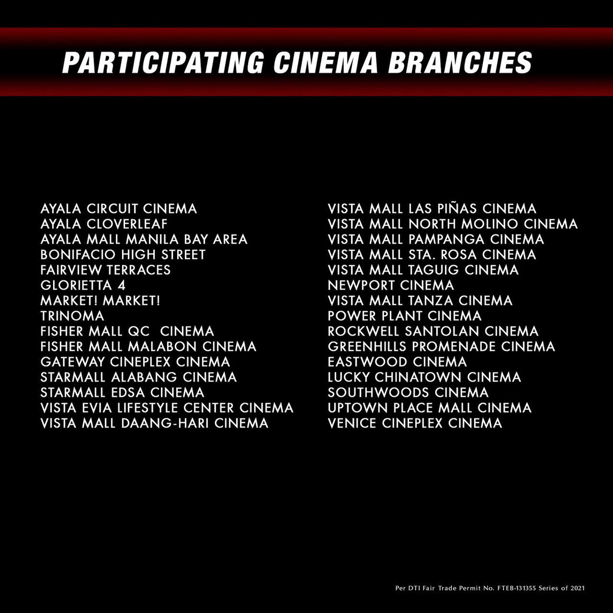 marvelstudiosph's tweet photo. Limited edition Marvel stickers are up for grabs when you purchase tickets for Marvel Studios' Black Widow, Shang-Chi and The Legend of the Ten Rings, and Eternals on November 15!
Check out the mechanics and list of participating cinemas below👇🏻! #MarvelPH https://t.co/qvxW7GLTve