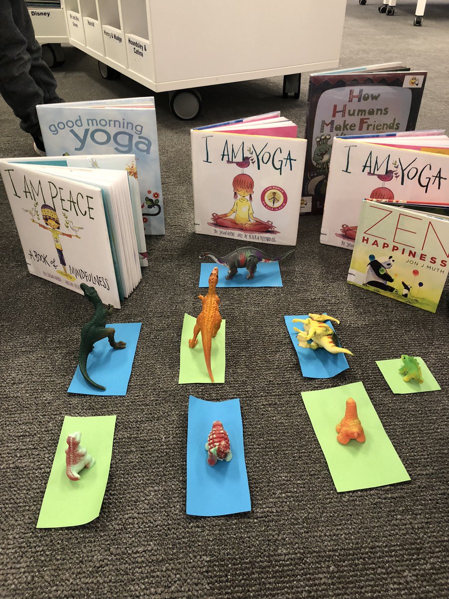 isbecceslibrary's tweet photo. Dinovember Week 2: The dinos have realised they want to practice the Big 4 by being kind &amp; respectful. Read books about the Big 4 like they did! #isbecceslibrary #ecclearns #Dinovember #eslearns https://t.co/rPPjs90qA7