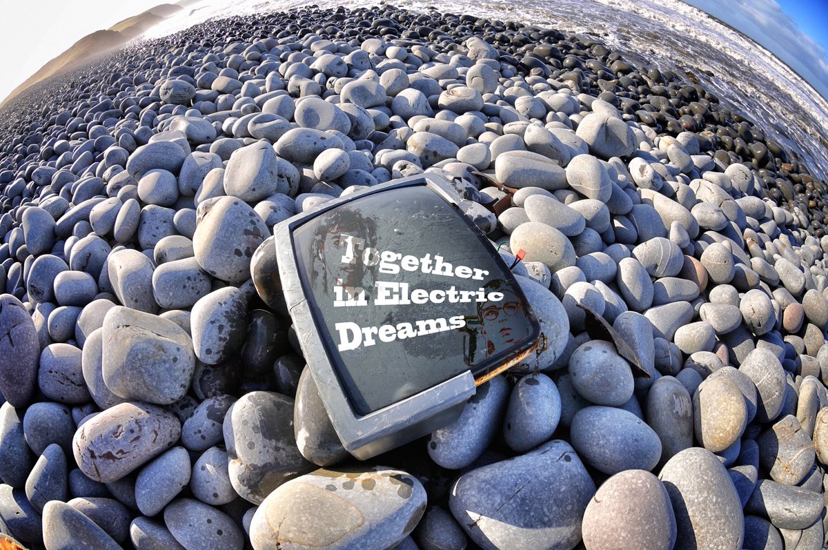 thisdevon's tweet photo. I shot this TV on the beach at #greencliff about 10 years ago ! It always reminded me of the opening scene of the video to #Electricdreams by #philoakey and #georgiomoroder , revisited this because of the @johnlewis #xmasadvert #devon #this_devon #greencliff https://t.co/E2WtDDCKRK