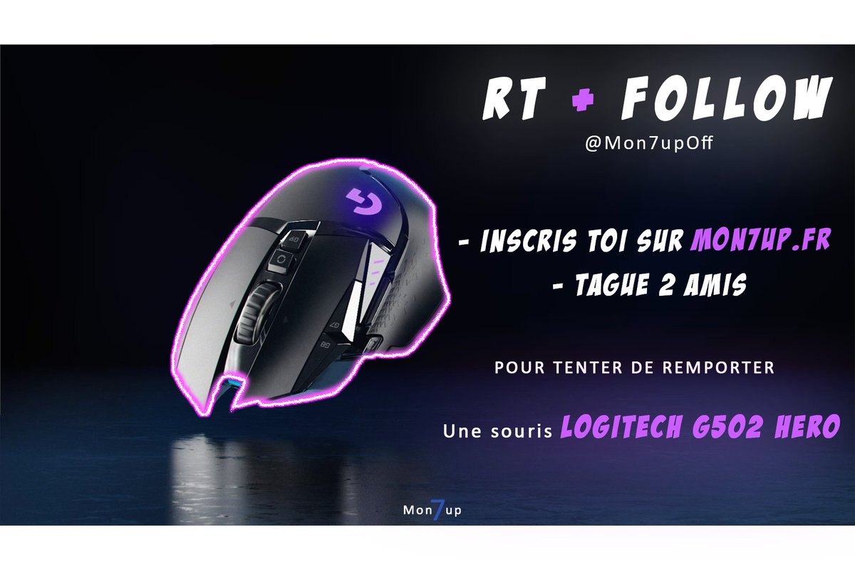 Mon7upOff's tweet image. Pour jouer aux meilleurs jeux, il faut une bonne souris, non ? 🤔

🎁Pour tenter de gagner la LOGITECH G502 HERO (filaire)

👉RT &amp;amp; Follow @Mon7upOff 
👉Créé toi un compte sur mon7up.fr
👉Tague 2 amis en commentaire

📆T.A.S : 100 Follow sur @Mon7upOff 

#setup #pc
