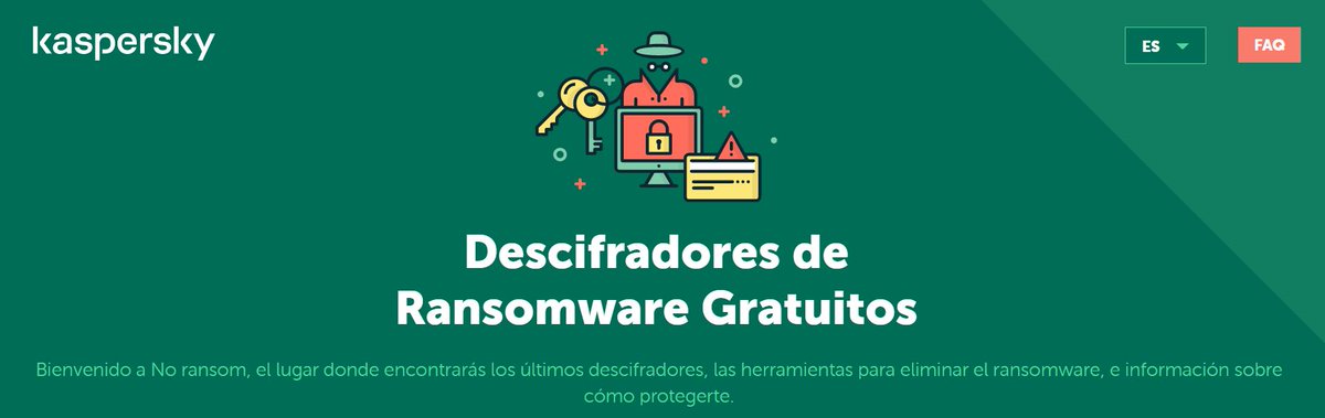 KasperskyES's tweet photo. 💡 Si has sido víctima del #ransomware, recuerda que en https://t.co/toel0Zl8qK vamos añadiendo descifradores gratuitos y herramientas para eliminarlos. 

Consejo: NO pagues el rescate. Pagar no garantiza nada y alimentas la industria del cibercrimen. 🤚 https://t.co/KqhQ4DLWqh