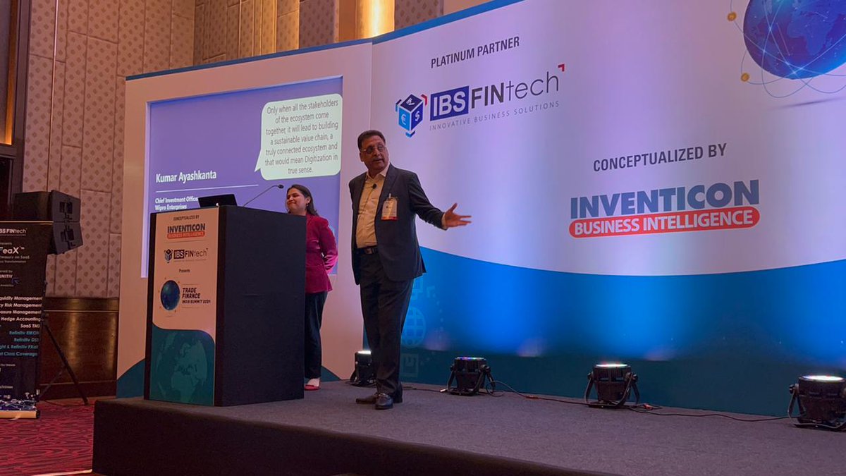 IbsfintechIndia's tweet photo. As the only Platinum #Sponsor of #TradeFinanceIndiaSummit2021,here'r the #glimpses of the mega #event.#DigitalTransformation of #Cashflow #Liquidity, #Treasury, #Risk, #TradeFinance &amp; #SCF mgmt. @ShaileshHaribh2 @aakashmoondhra @SVENKITA @Ajaya_buddy @cmgrover https://t.co/W55qxHk92z