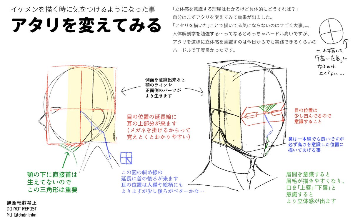イケメン描き始めて個人的に気をつけるようになったことをまとめてみました～! 