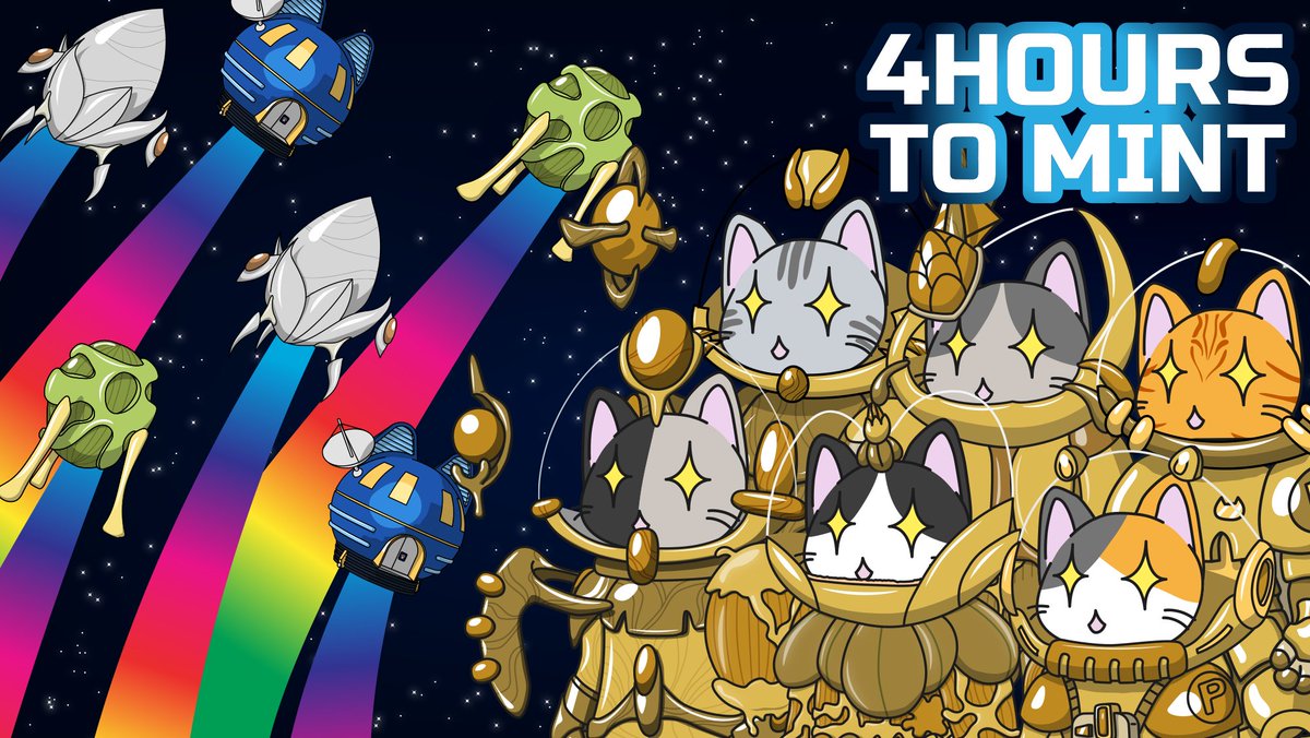 ColonistCat's tweet photo. ⏰ Counting down “4 hrs.” to Mint!!

We are so excited!!! 🚀
Check your watch and get your wallet ready

Mint at 
https://t.co/m9soo1KsNg

#CCC #LunaNFTs #Countdown #Mint https://t.co/LGmvwfHUUc