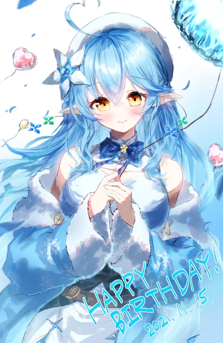 おめでとぉーーー!!!!!🍾🎉🎂✨
#雪花ラミィ誕生祭2021 #LamyArt #雪花ラミィ 