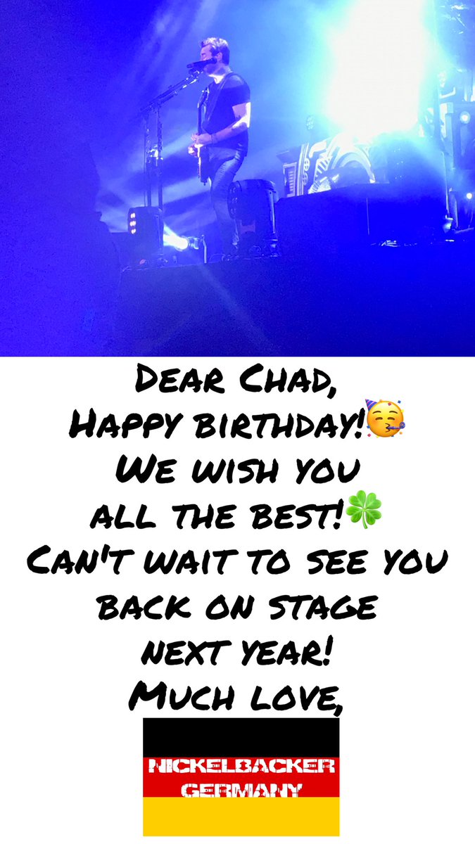 NBFansGermany's tweet photo. @Nickelback Happy Birthday Chad! We hope you have a wonderful day!🥳 https://t.co/s07x10hJ0Y