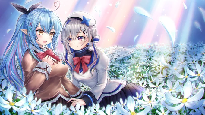 #雪花ラミィ生誕ライブ にて
雪花ラミィさんと天音かなたさんコラボ曲"カラフル"のイラストを描かせて頂きました～!☃👩‍❤️‍👩💫
二人のハモり、とっても素敵でした…ありがとう✨
#LamyArt
#かなたーと
#雪花ラミィ誕生祭2021 