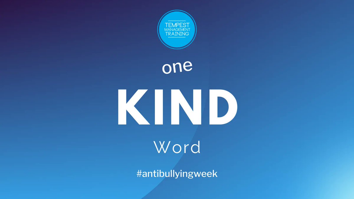 TempestTrain's tweet photo. Anti-Bullying Week is coordinated In England and Wales by the Anti-Bullying Alliance and takes place this week. This year it has the theme 'One Kind Word'. Kindness is more important today than it has ever been. Comment below and share some kindness. #AntiBullyingWeek https://t.co/2fdHC9CCo1