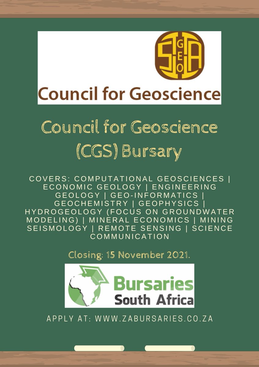 SABursaries's tweet photo. REMINDER: Today is the LAST DAY to apply for the Council for Geoscience (CGS) Bursary: https://t.co/WDduGGeOgb
#bursary #bursaries #SABursaries #ZABursaries #BursariesSouthAfrica #2022Bursary #CouncilforGeoscience #CGS #CGSBursary https://t.co/1E6rowTRoI