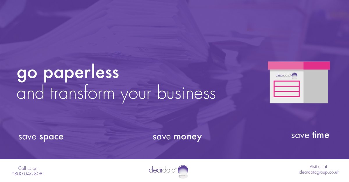 Is becoming a paperless office your business goal? Read how this can help transform your company and much more. cleardatagroup.co.uk/why-going-pape… #paperlessoffice #carbonfootprint #netzero #documentmanagement