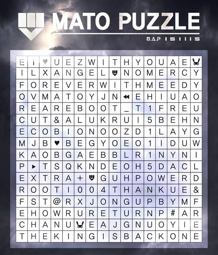 bnfima's tweet photo. #REMEMBER_BAP151115 with Mato Puzzle.
What's the first word u see? https://t.co/lh8rOoeTyK