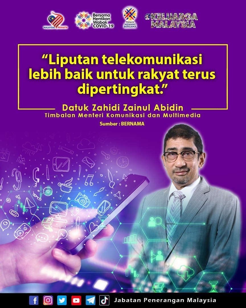 JPenerangan's tweet photo. Liputan telekomunikasi yang lebih baik terus diberi penekanan oleh Kementerian Komunikasi dan Multimedia (KKMM), bagi memastikan tiada rakyat tertinggal dalam mendapatkan maklumat semasa menerusi saluran yang disediakan kerajaan.

#KeluargaMalaysia
#JabatanPenerangan https://t.co/f40s4alhqk