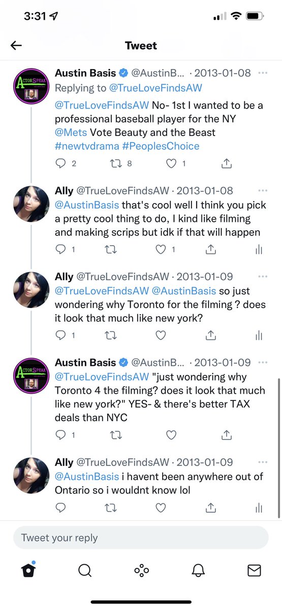TrueLoveFindsAW's tweet photo. 9 years later I still think it’s so cool @AustinBasis answered a couple of my questions about his career and about Beauty and the beast . 💙😊 https://t.co/Gzm9Ca0E6s