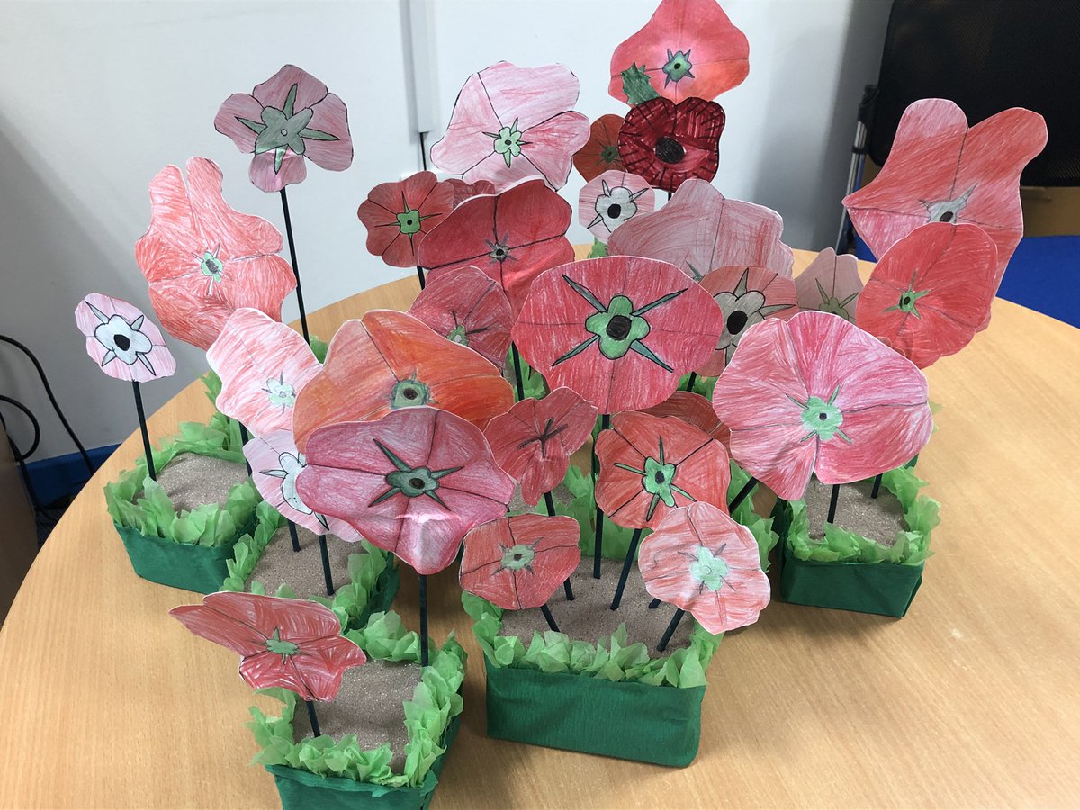 HighCragsPLA's tweet photo. Year 5 have created a beautiful field of poppies which will be delivered to our friends at Hallcroft today. https://t.co/DyVN4fJ9OC