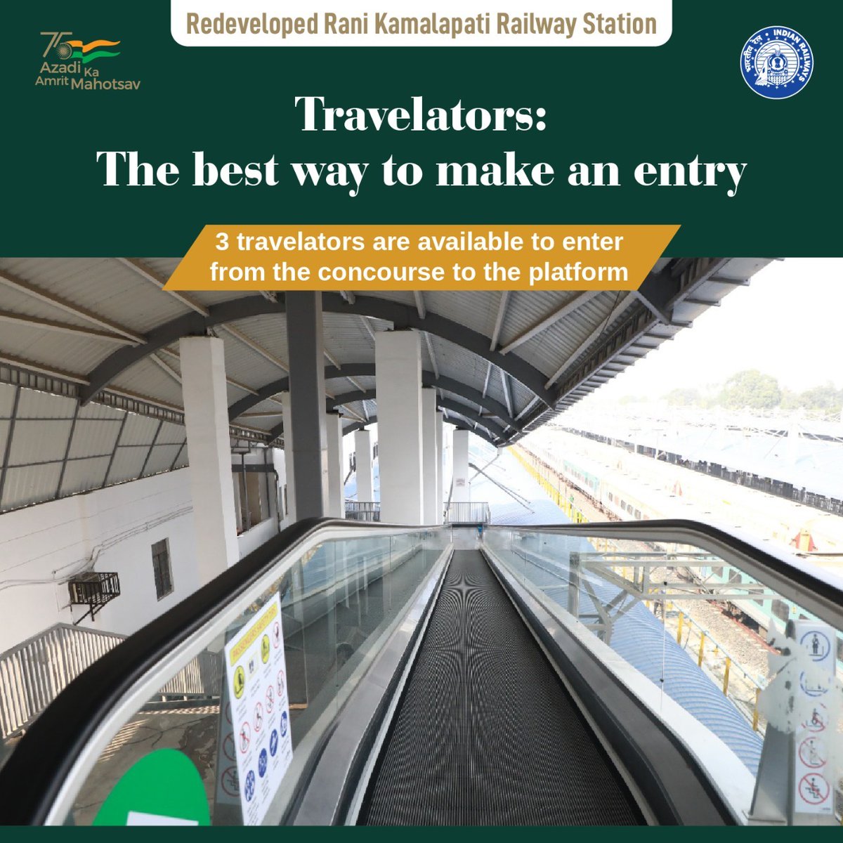 dfccil_india's tweet photo. Redeveloped #RaniKamalapati Rly Station
✅Equipped with world-class passenger amenities like #Travelators
#NayeBharatKaNayaStation https://t.co/8YBTpm7JYl