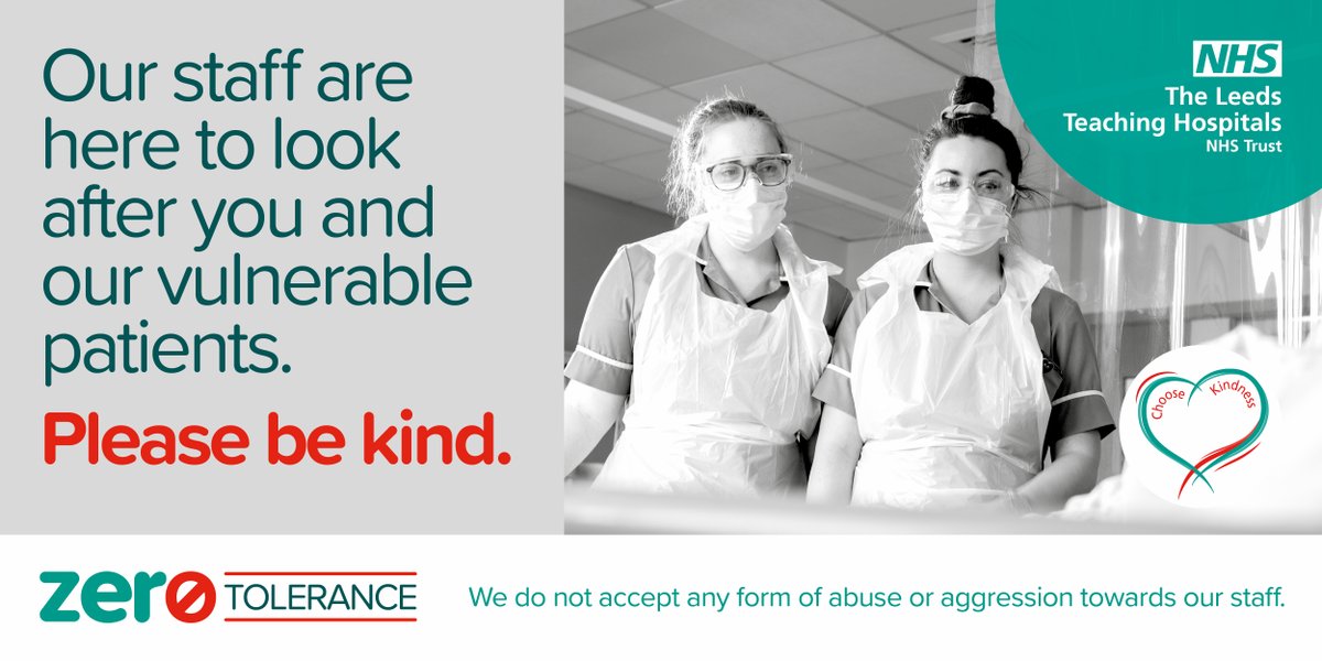 Our staff are here to look after you and our vulnerable patients. Please be kind #LTHTzerotolerance