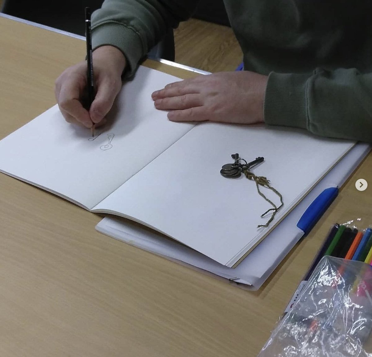 diytheatreco's tweet photo. Our members take part in a weekly drawing class with Claire Hignett. Some of whom have visual & hearing impairment & lived experience of autism. They've been drawing keys, here's a selection of some of the amazing drawings people have created.
#learningdisabilityart
#deafart https://t.co/p2QU57mdEG