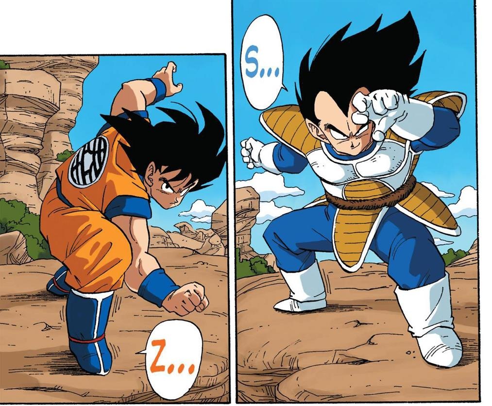 Goku and Vegeta classic fighting pose by FlatPancakesJim on DeviantArt