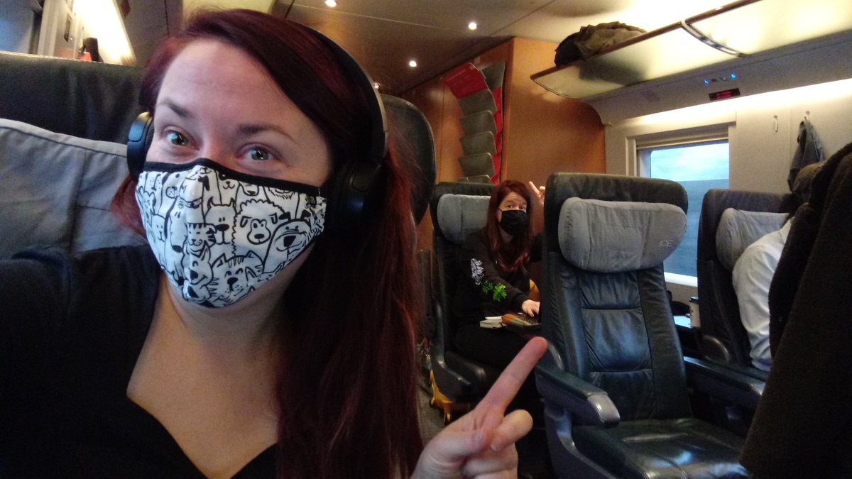 <a href="/klaartjejulia/">Klaartje Julia</a> and I are on our way to #agileTD! 

Making use of the fact we're not seated together on the first of two trains by adding some touches to our slides... Because on the next train, when we get seats together, it's gonna be pure chaos the rest of the journey 😆🦄