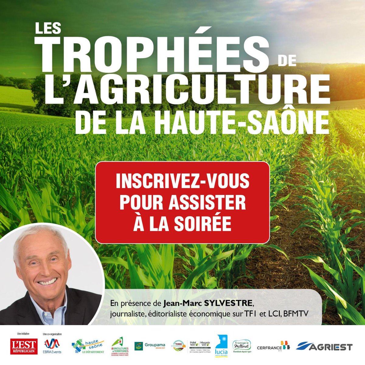 lestrepublicain's tweet photo. [LES TROPHÉES DE L'AGRICULTURE] de la Haute-Saône🌾 🚜 

📅 Mercredi 17 novembre 2021 à 19H30 📍 Vesoul : Parc des Expositions
Inscrivez-vous pour participer à notre cérémonie 👉 https://t.co/QbfvXB7vm1

Un événement organisé par #EbraEvents.

#Trophéesdelagriculture https://t.co/h4g6ic6Tul