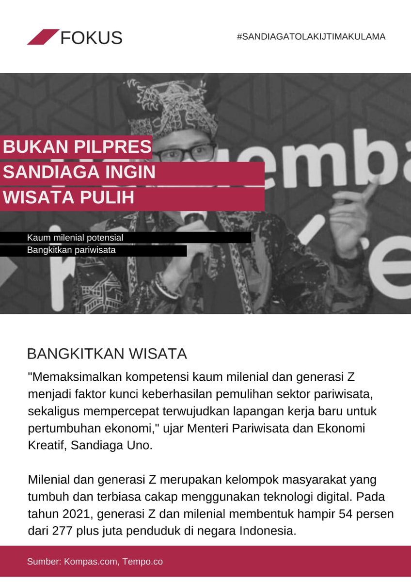 wayanjering788's tweet photo. Harapan kita kepada bapak Sandiaga Uno Untuk pokus sebagai Menpar tidak terpengaruh oleh suatu kelompok yang ingin memecah belah persatuan.
#SandiagaTolakIjtimaUlama https://t.co/cylidA04U7