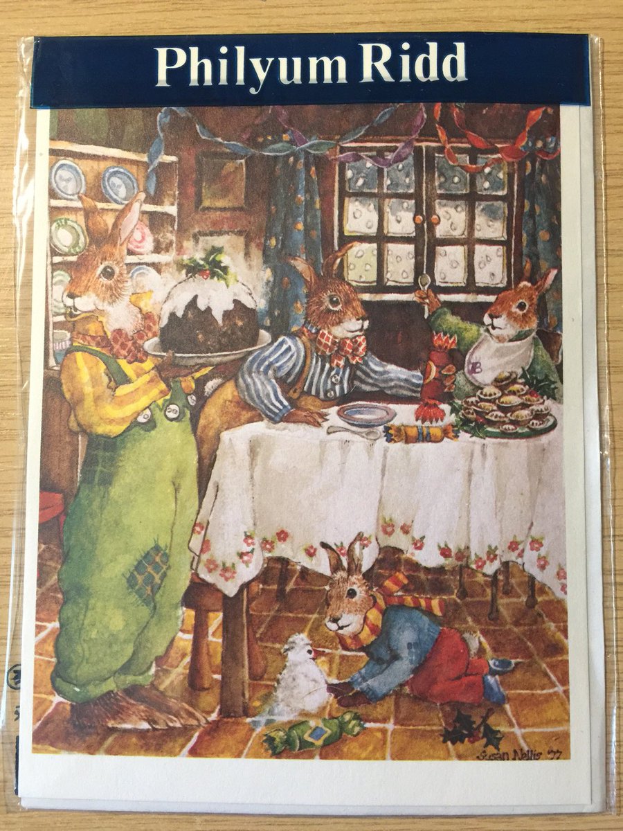 WatsonsVintage's tweet photo. I only have SIX of these ADORABLE Christmas Cards left now at just £3.50 each in my #etsyshop: #RARE #Vintage From 1977 Blank 'Philyum Ridd' Rabbit's Having Xmas Lunch Design Christmas Cards - Designed By #SusanNellis #RabbitLoverCard https://t.co/U3uqvm4udM #Vintage #XmasCard https://t.co/4y2t1tlnDn