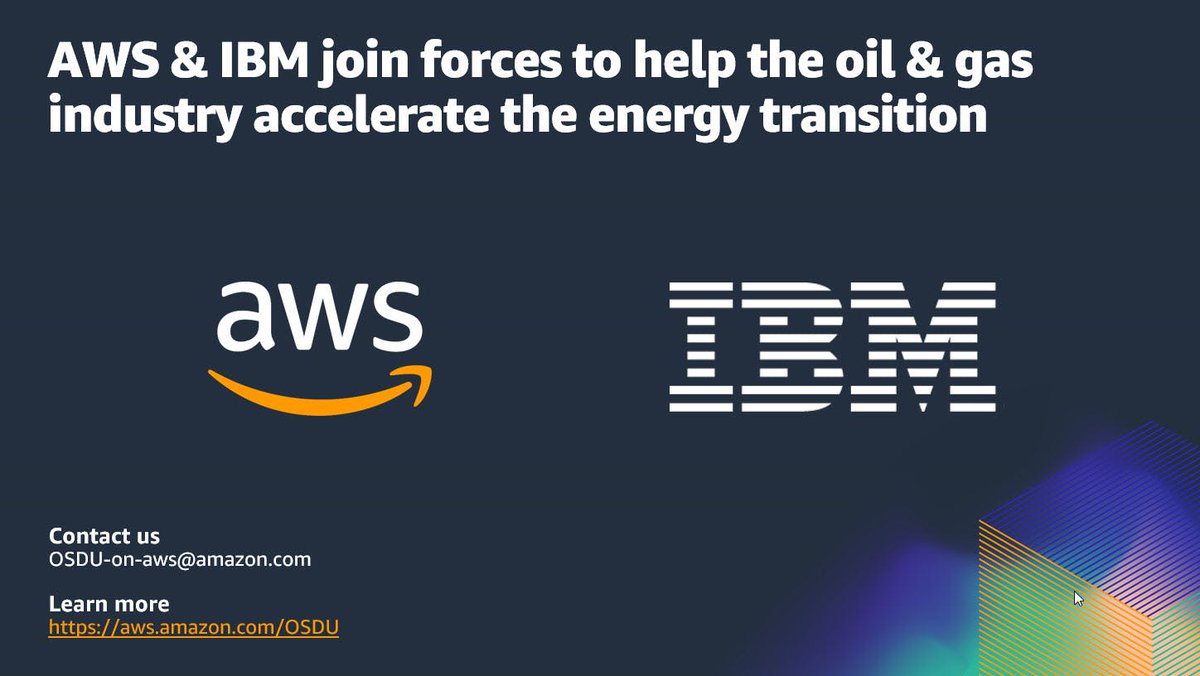 We are excited to share that today at ADIPEC, IBM and AWS announced the collaboration to launch joint OSDU data platform for the Energy industry. Learn more. #OSDU #EnergyTransition #DigitalInnovation. ibm.co/3DhMiAb